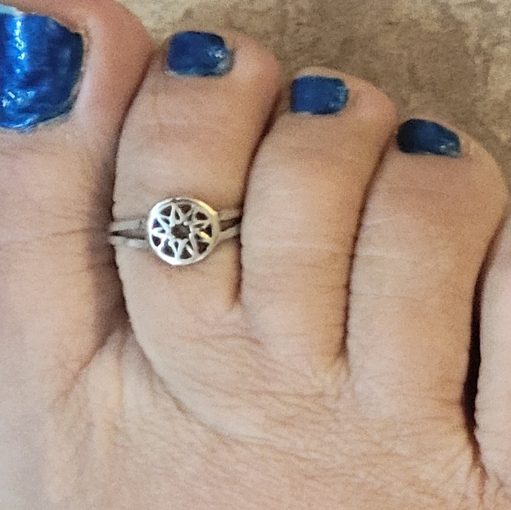 Blazing Sun Toe Ring .925 Adjustable Sterling Sil… - image 3